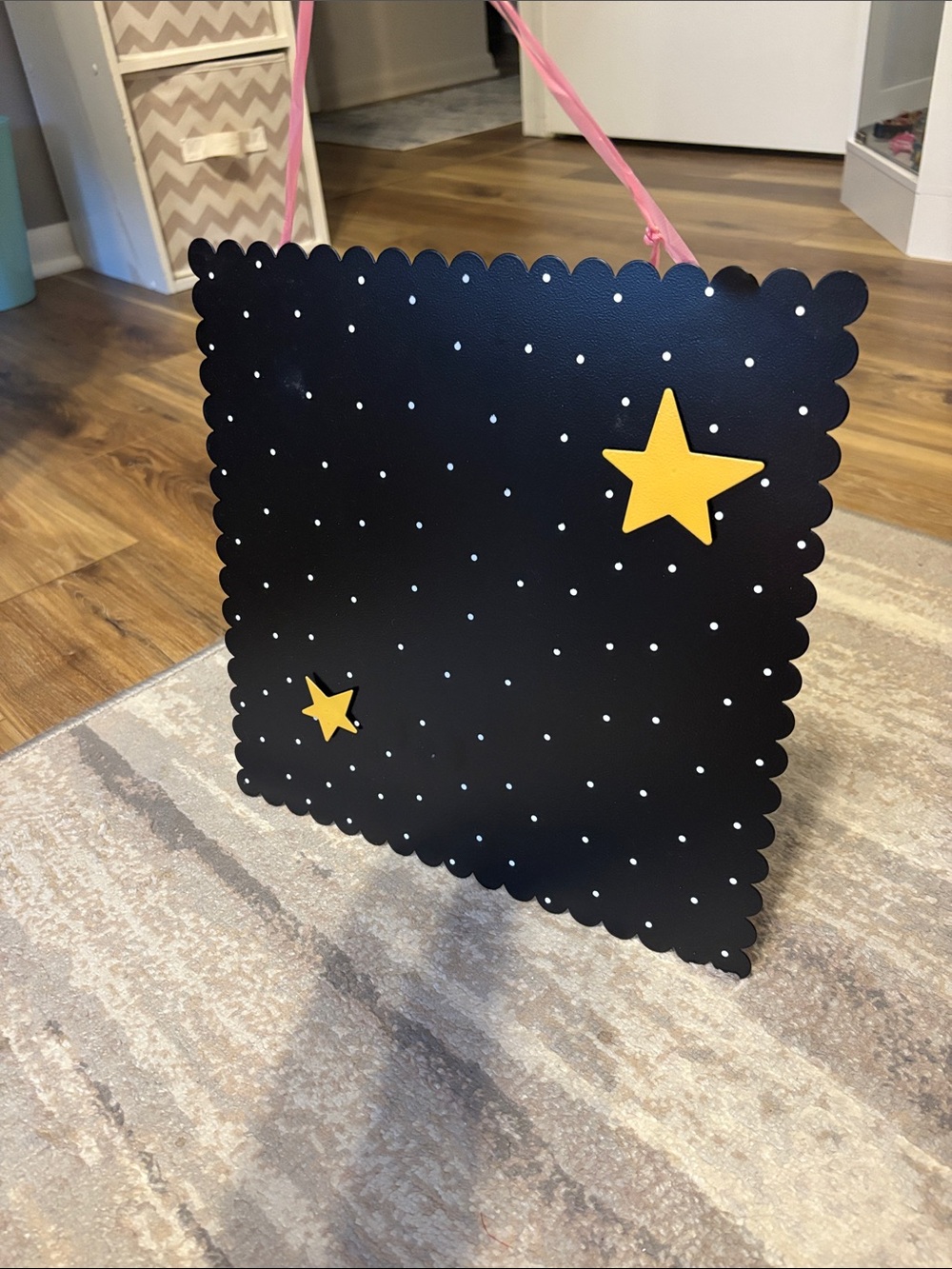 Black Scalloped Star Accent Magnetic 12x12 Black Accent